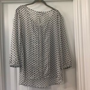 White and Black Polka Dot Blouse